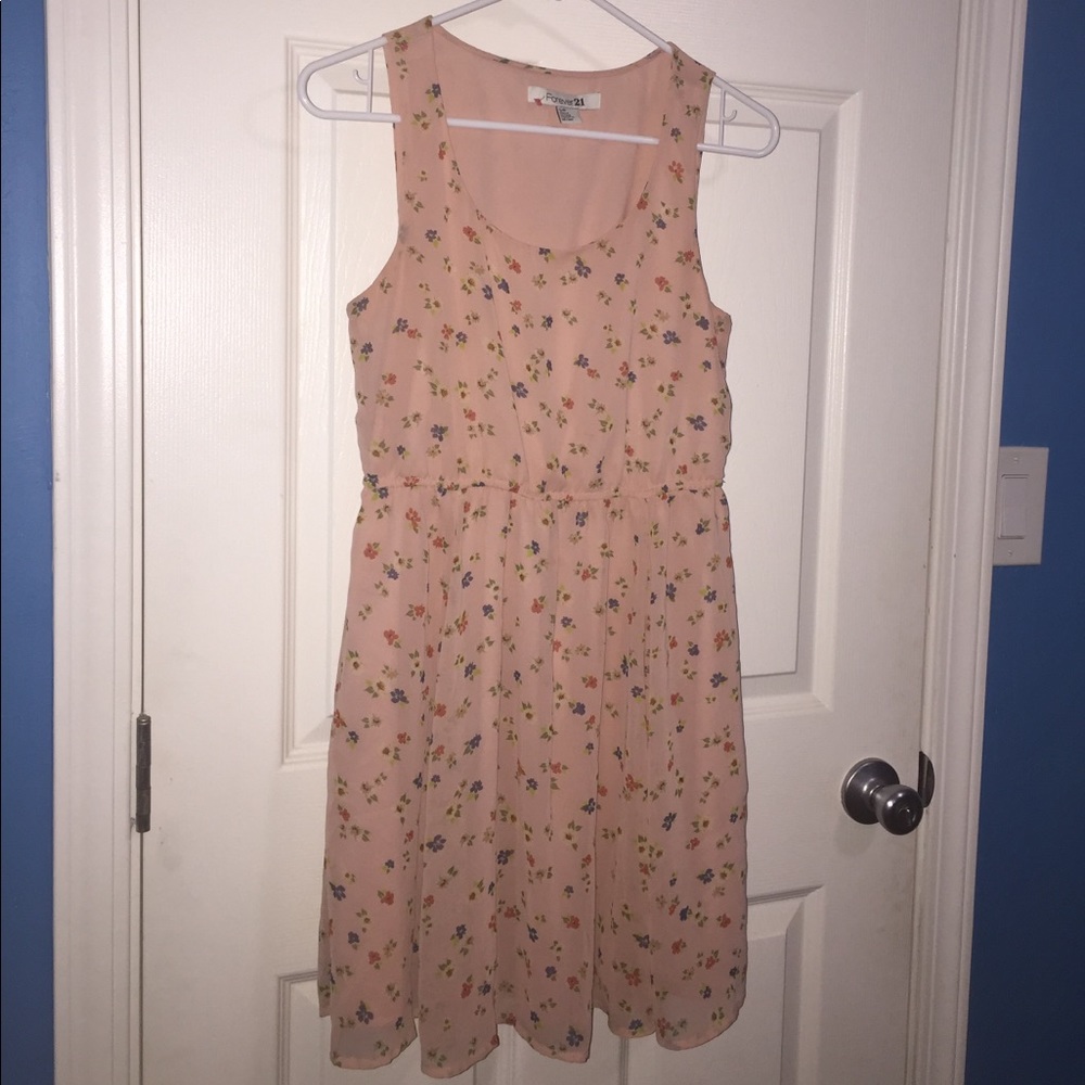 Pink dress with flowers